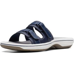 Clarks womens Breeze PiperSlide Sandal(Navy)