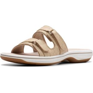 Clarks womens Breeze PiperSlide Sandal(Sand Interest)