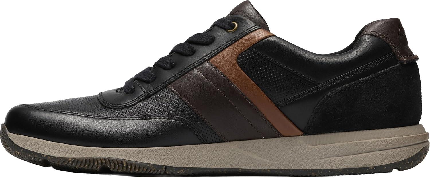 imageClarks Mens Townview Style SneakerBlack Leather