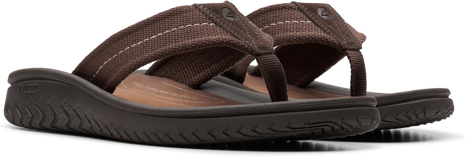 imageClarks Mens Wesley Post FlipFlopDark Brown Textile