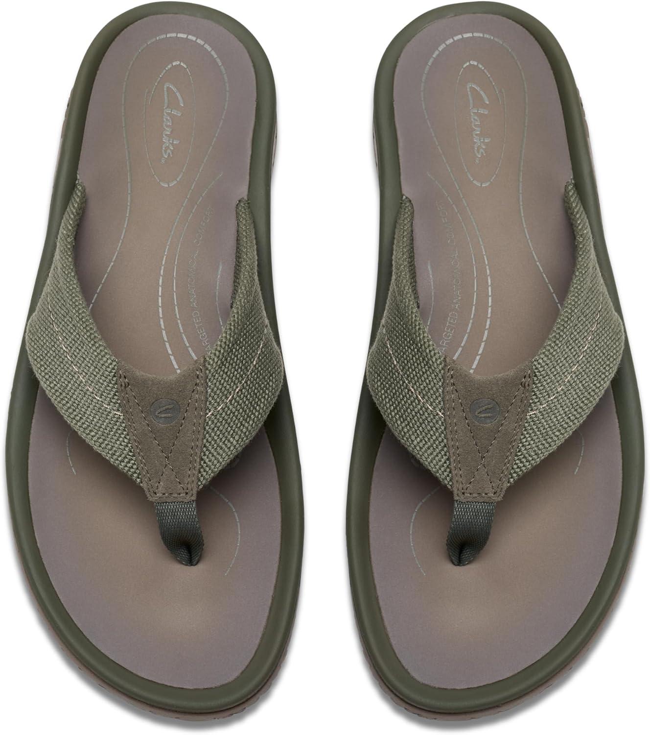 imageClarks Mens Wesley Post FlipFlopOlive Textile