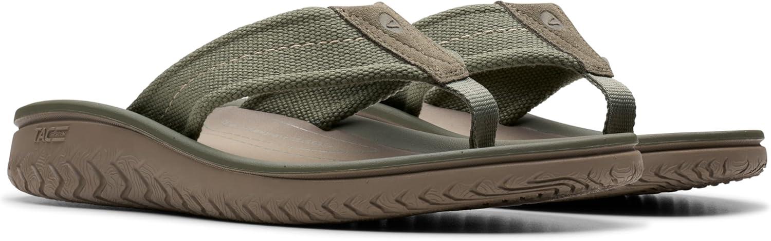 imageClarks Mens Wesley Post FlipFlopOlive Textile