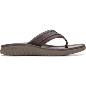 Clarks Men’s Wesley Post Flip-Flop(Brown)