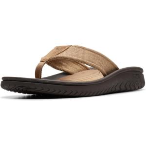 Clarks Men’s Wesley Post Flip-Flop(Desert Textile)