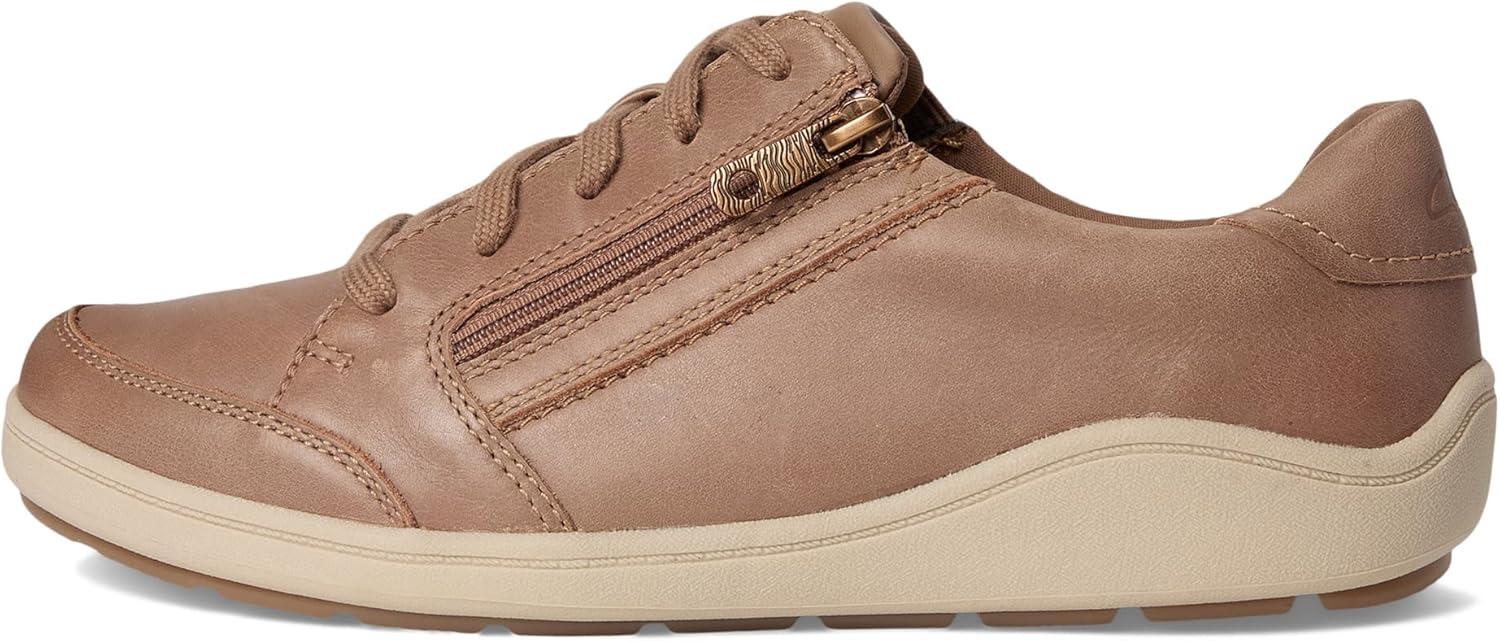 imageClarks Womens Bryianne Bayla Leather Fashion SneakerDark Sand Leather