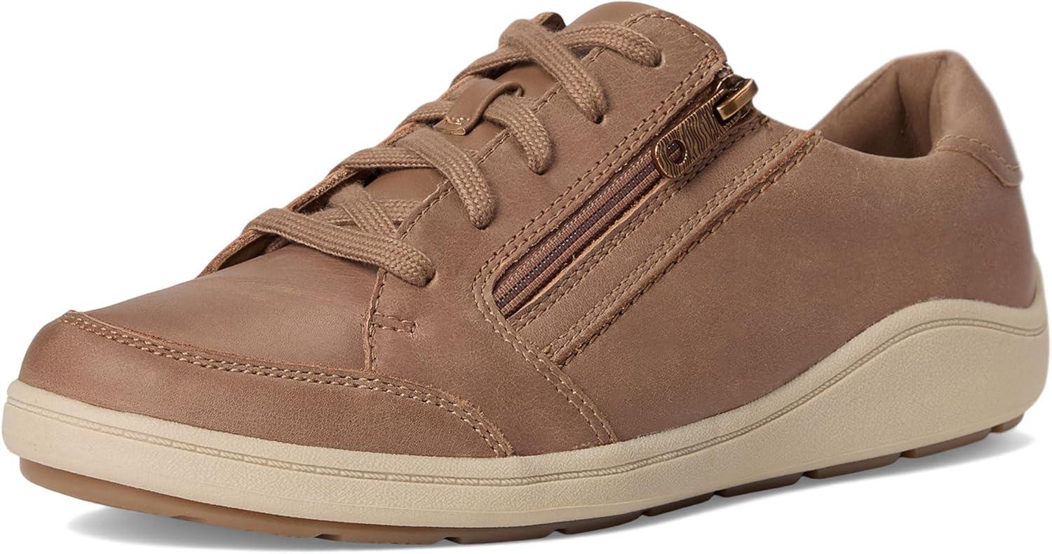 imageClarks Womens Bryianne Bayla Leather Fashion SneakerDark Sand Leather