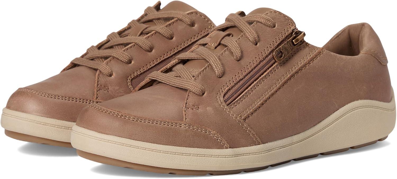 imageClarks Womens Bryianne Bayla Leather Fashion SneakerDark Sand Leather
