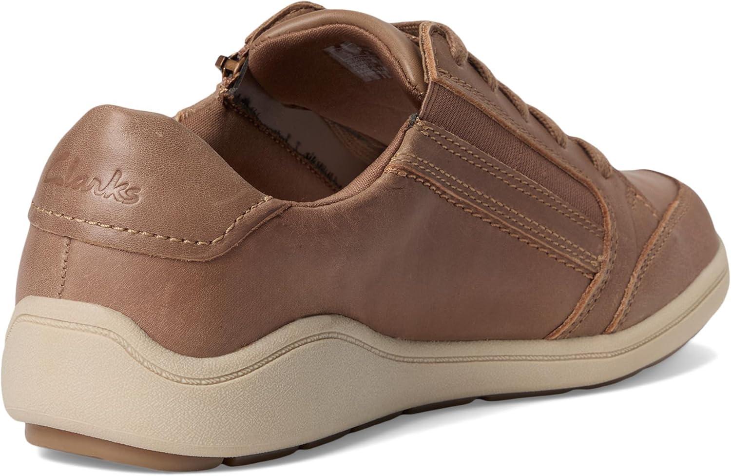 imageClarks Womens Bryianne Bayla Leather Fashion SneakerDark Sand Leather