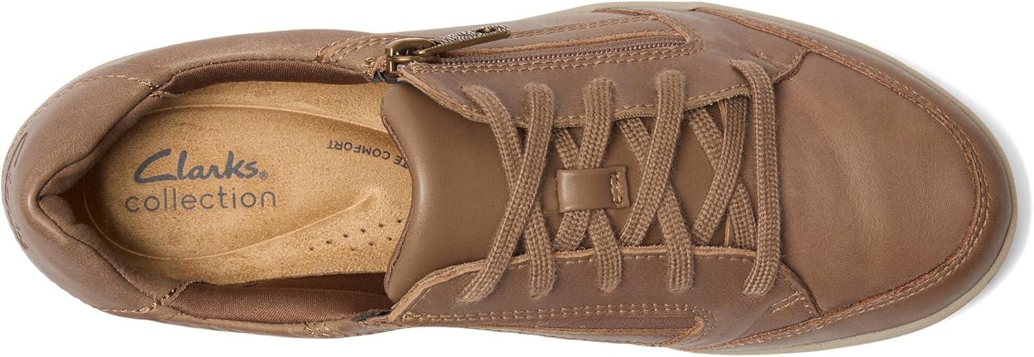 imageClarks Womens Bryianne Bayla Leather Fashion SneakerDark Sand Leather