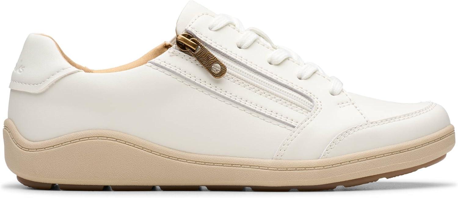imageClarks Womens Bryianne Bayla Leather Fashion SneakerOffwhite Leather
