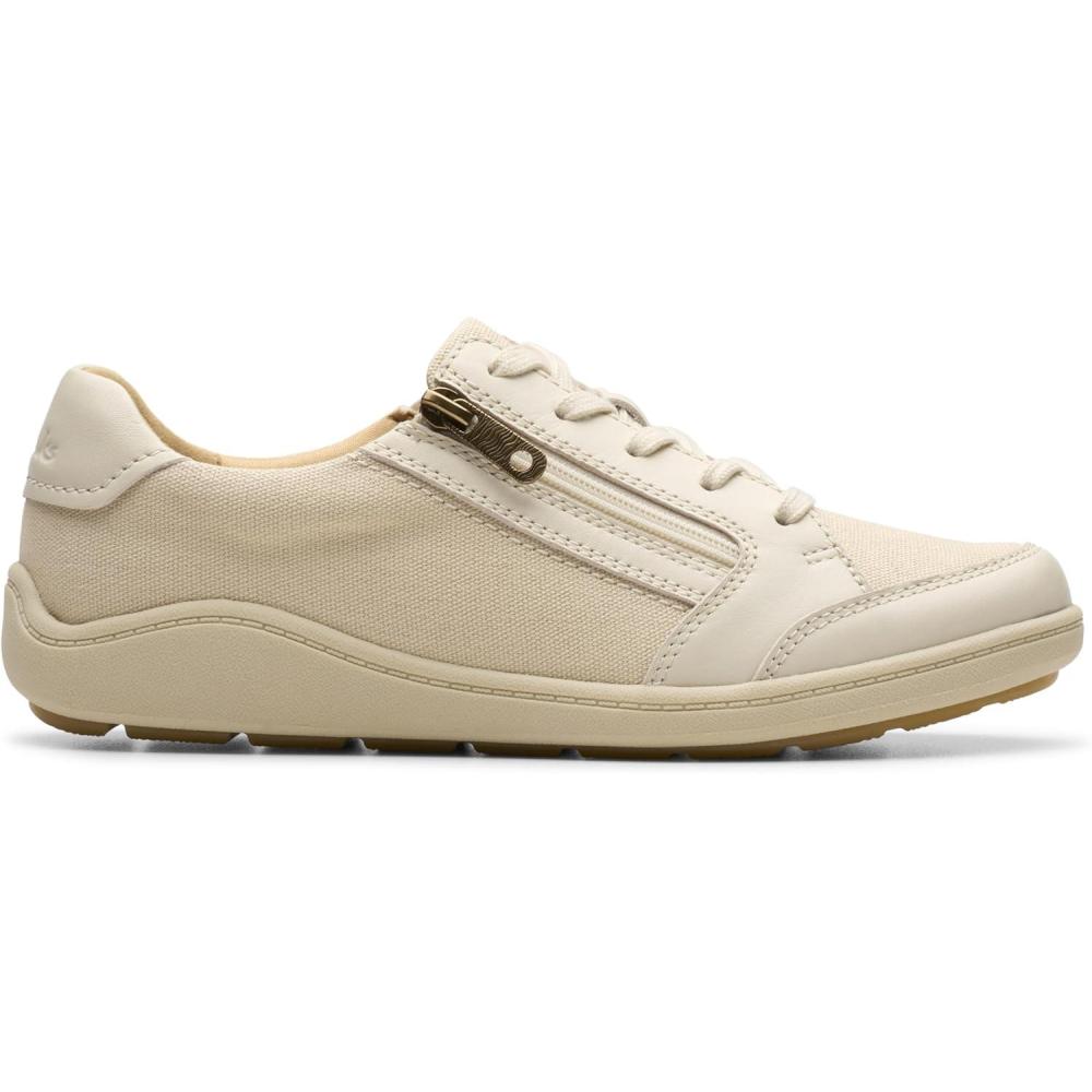 imageClarks Womens Bryianne Bayla Leather Fashion SneakerNatural Textile