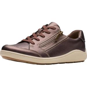 Clarks Women’s Bryianne Bayla Side-Zip Fashion Sneaker(Bronze Metallic Leather)