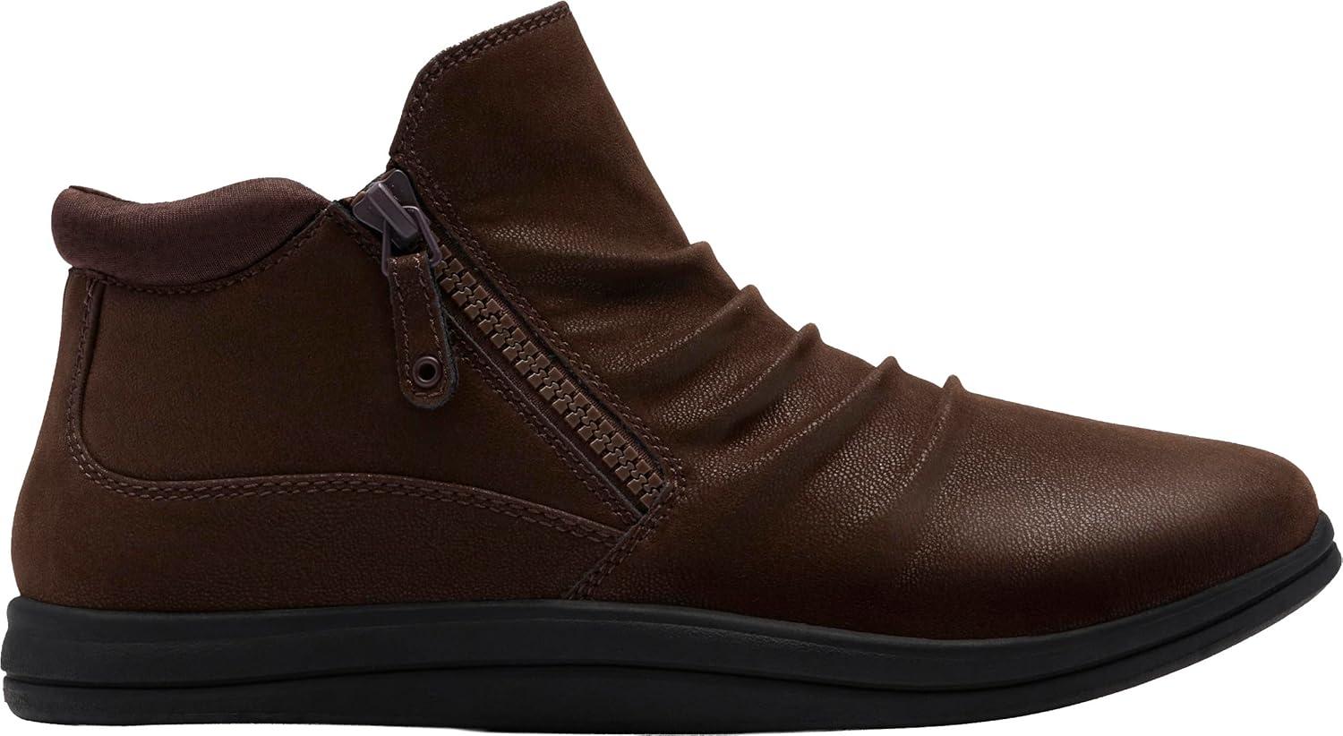 imageClarks Womens Breeze Path Cloudsteppers Ankle BootsDark Brown Textile