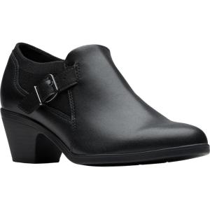 Clarks Women’s Emily 2 Darcey Leather Ankle Bootie(Black Leather)