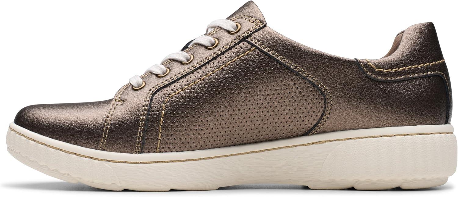 imageClarks Womens Caroline Janna Leather Side Zip Fashion SneakerBronze Leather