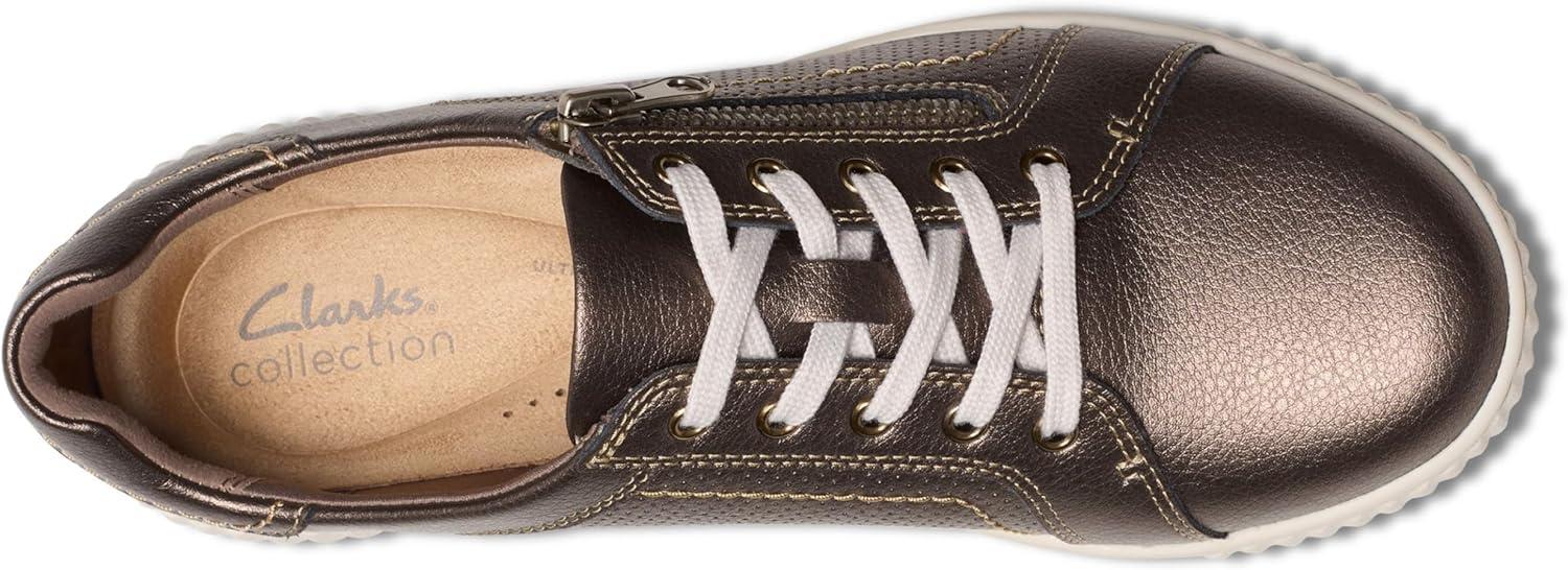 imageClarks Womens Caroline Janna Leather Side Zip Fashion SneakerBronze Leather