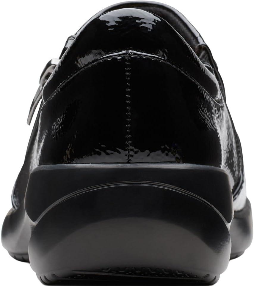 imageClarks Womens Kaetlyn Mila Leather SlipOn LoafersBlack Crinkle Patent Synthetic