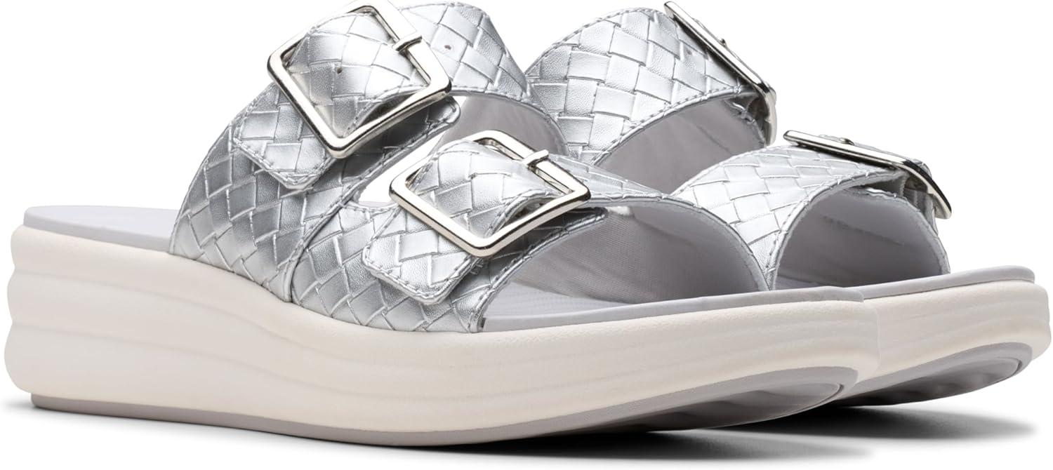 imageClarks womens Drift BuckleSilver Metallic