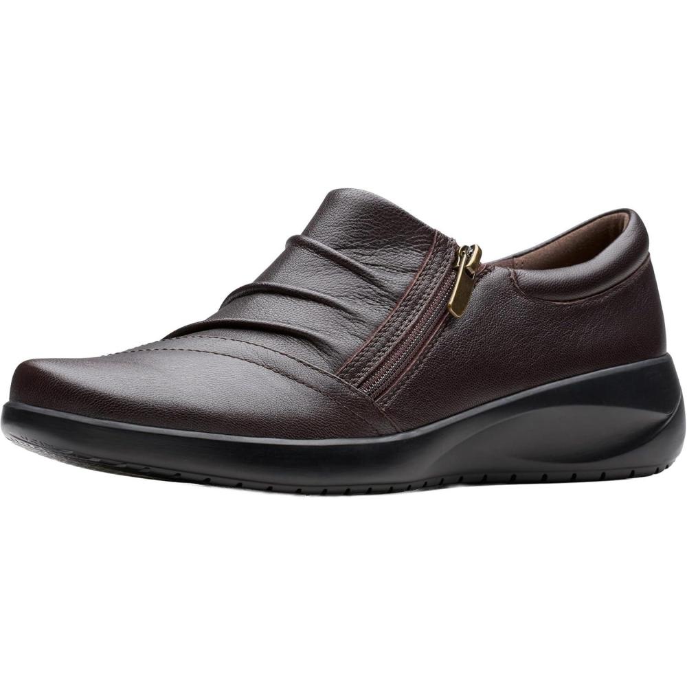 imageClarks Womens Kaetlyn Mila Leather SlipOn LoafersChocolate Leather