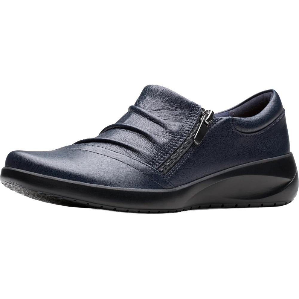 imageClarks Womens Kaetlyn Mila Leather SlipOn LoafersNavy Leather