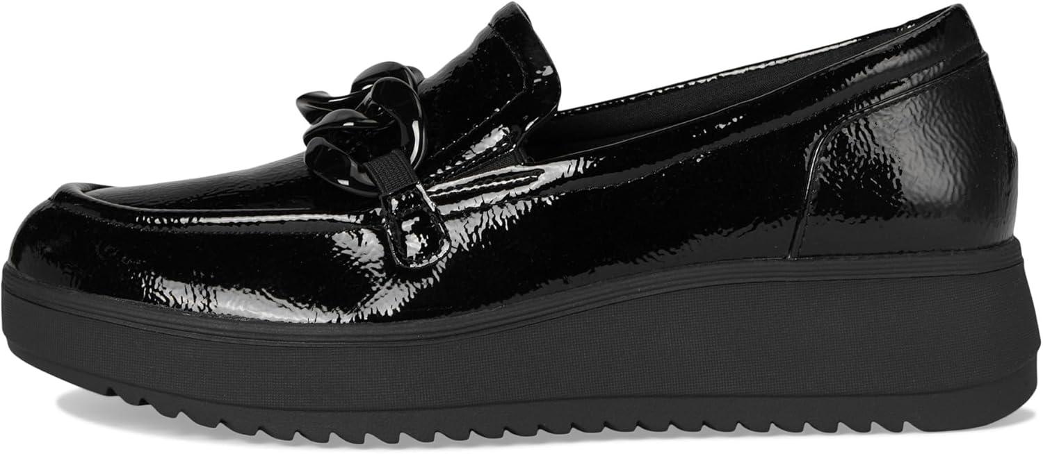 imageClarks Womens Zylah May LoaferBlack Crinkle Patent