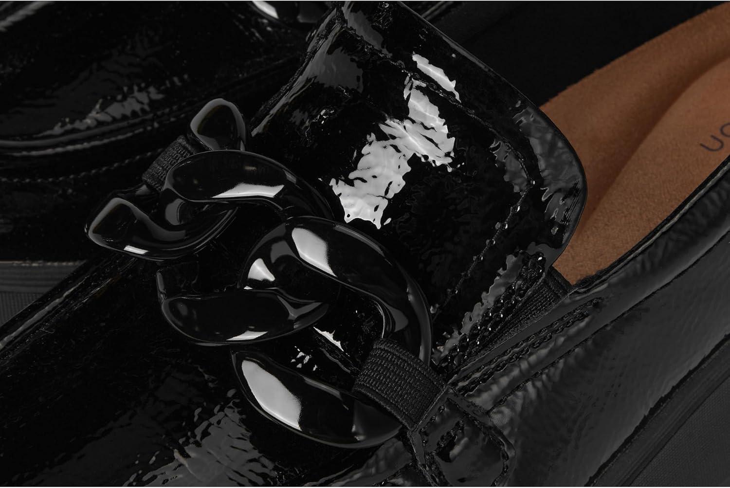 imageClarks Womens Zylah May LoaferBlack Crinkle Patent