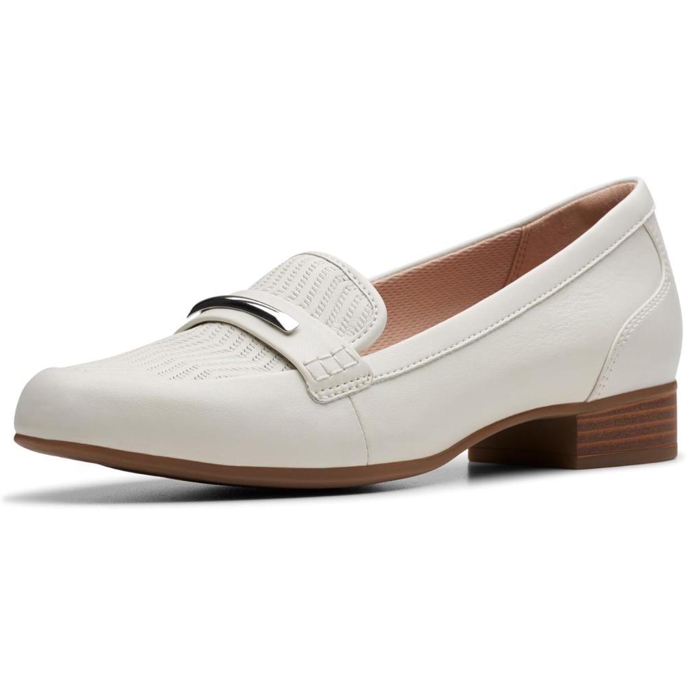 imageClarks Womens Juliet Aster LoafersOff White Leather