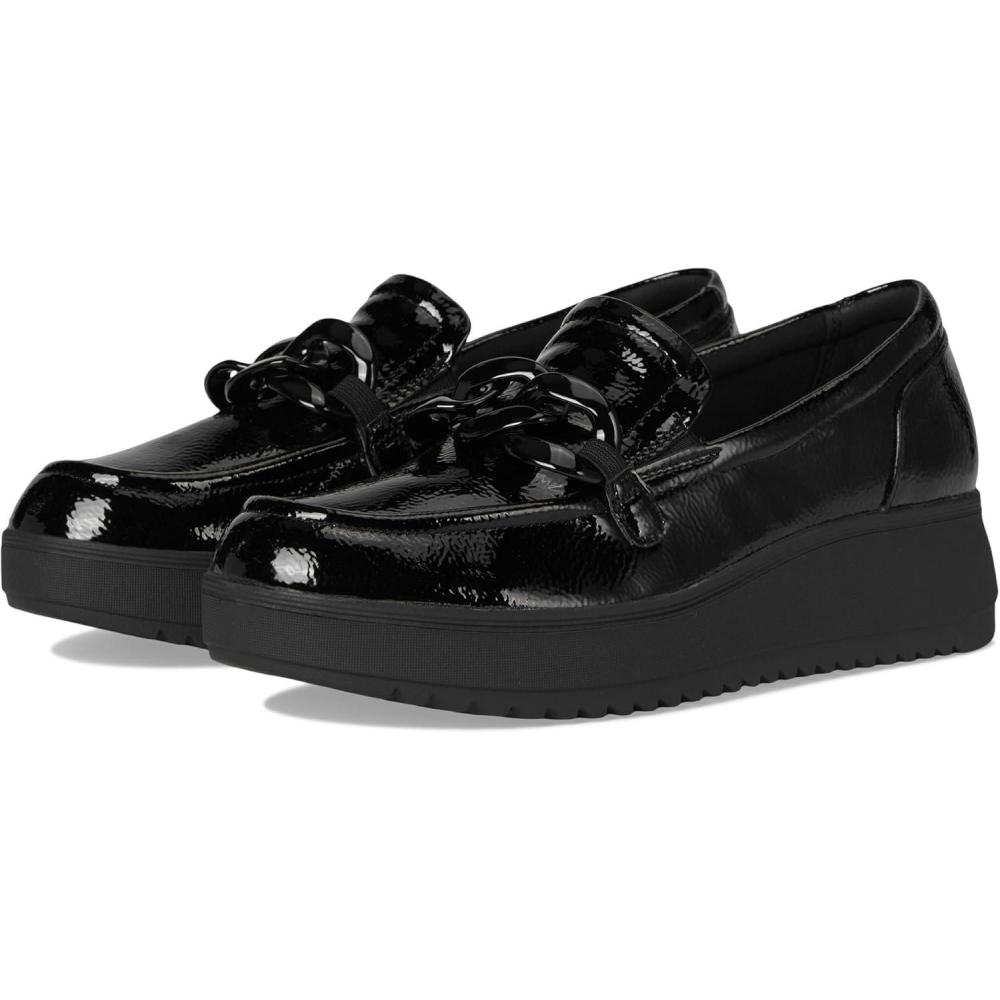 imageClarks Womens Zylah May LoaferBlack Crinkle Patent