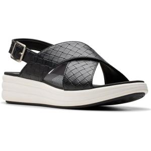 Clarks womens Drift Sun(Black Woven Synthetic)