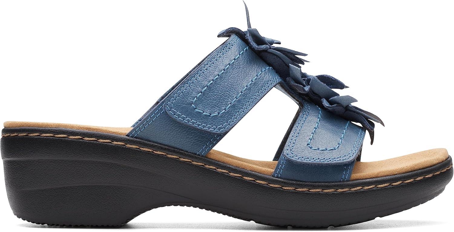 imageClarks womens Merliah RaelynSlide SandalBlue Leather