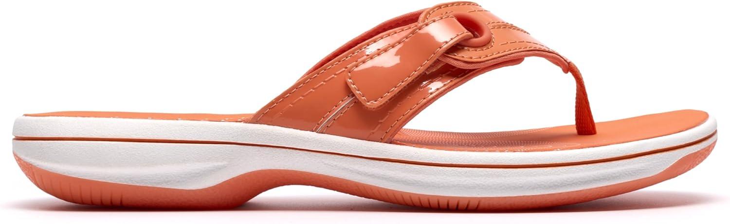 imageClarks Womens Breeze Reyna Cloudsteppers FlipFlopOrange