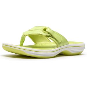 Clarks Women’s Breeze Reyna Cloudsteppers Flip-Flop(Lime)