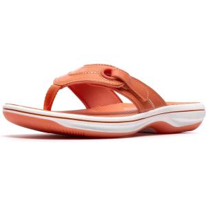 Clarks Women’s Breeze Reyna Cloudsteppers Flip-Flop(Orange)