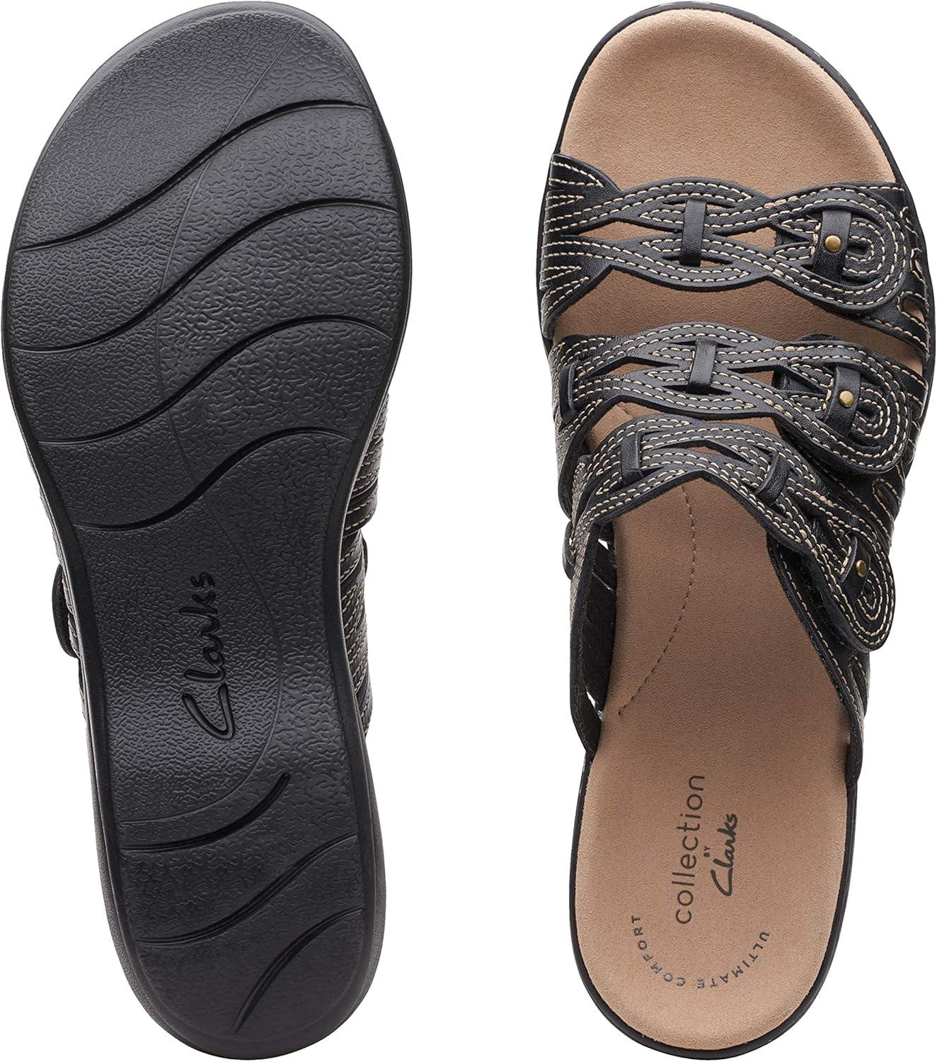 imageClarks Womens Leisa Faye Flat SandalBlack Leather