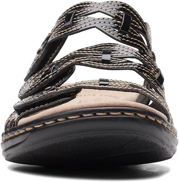 imageClarks Womens Leisa Faye Flat SandalBlack Patent Synthetic
