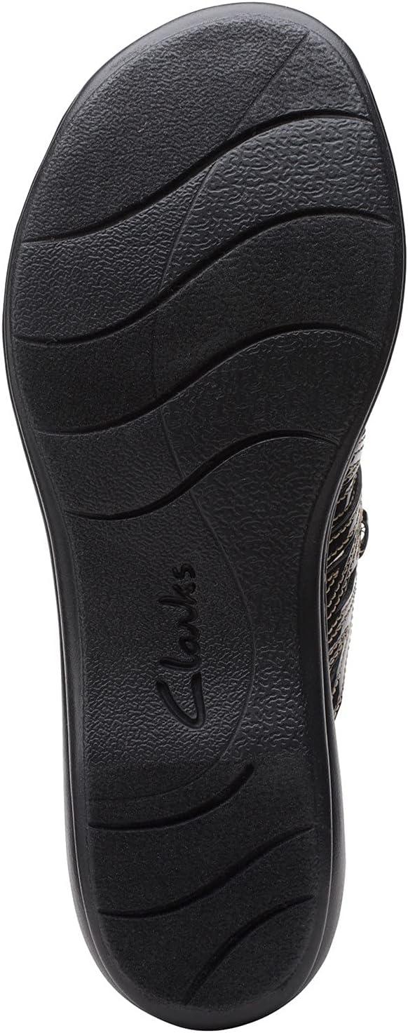imageClarks Womens Leisa Faye Flat SandalBlack Patent Synthetic
