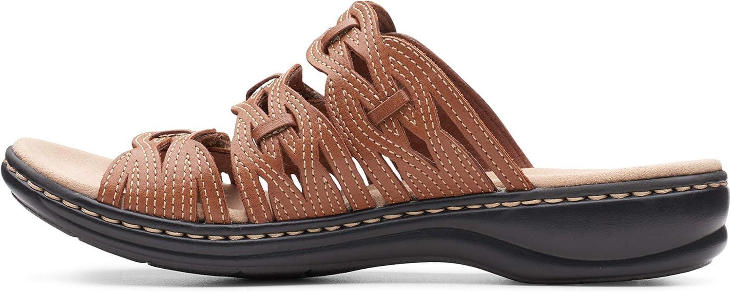 imageClarks Womens Leisa Faye Flat SandalTan Leather