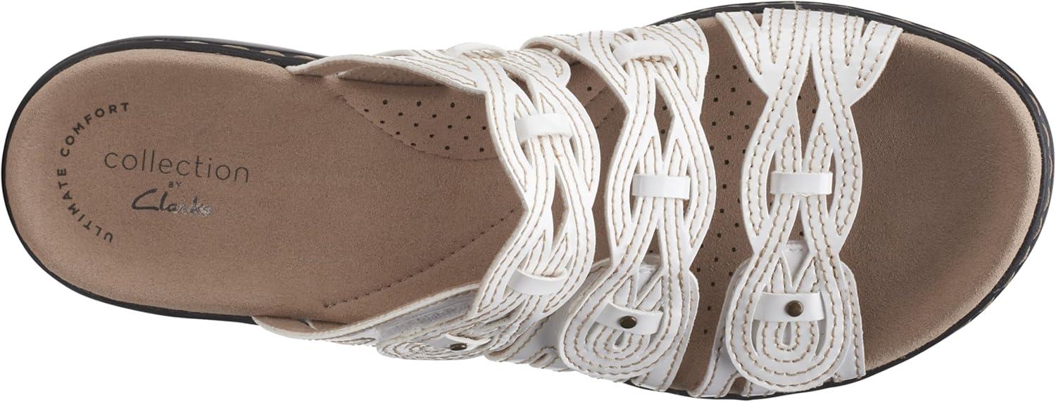 imageClarks Womens Leisa Faye Flat SandalWhite Patent Synthetic