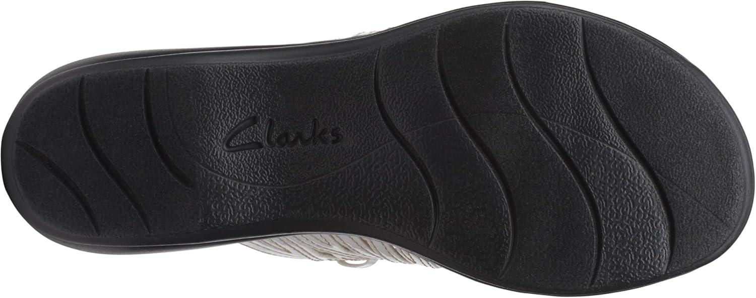 imageClarks Womens Leisa Faye Flat SandalWhite Patent Synthetic