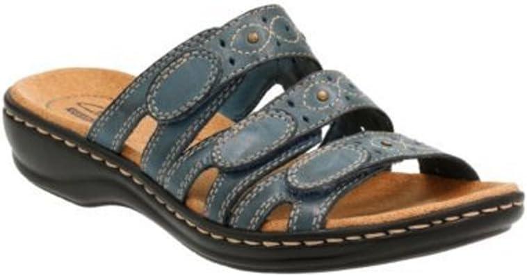 imageClarks Womens Leisa Cacti Q Slide SandalDenim Blue Leather