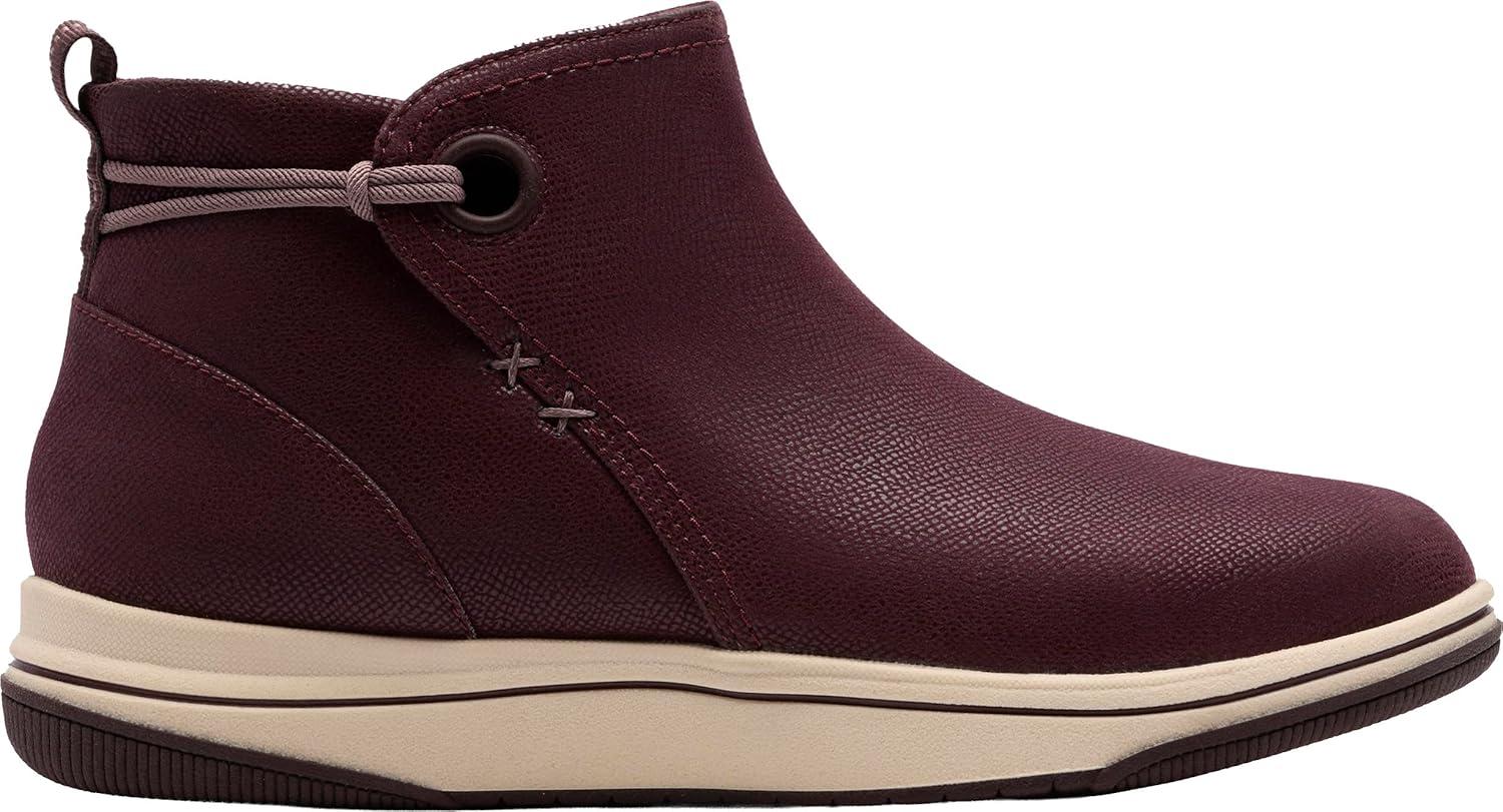 imageClarks Womens Breeze Derby CloudSteppers Lightweight Ankle BootiesMerlot Textile