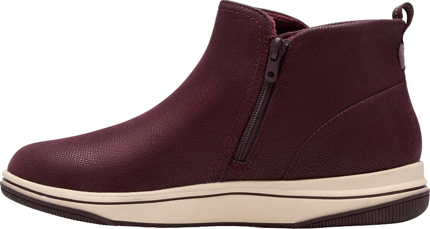imageClarks Womens Breeze Derby CloudSteppers Lightweight Ankle BootiesMerlot Textile