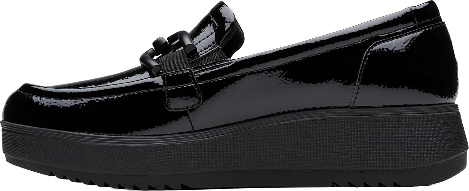 imageClarks Womens Zylah Top LoaferBlack Crinkle Patent Synthetic