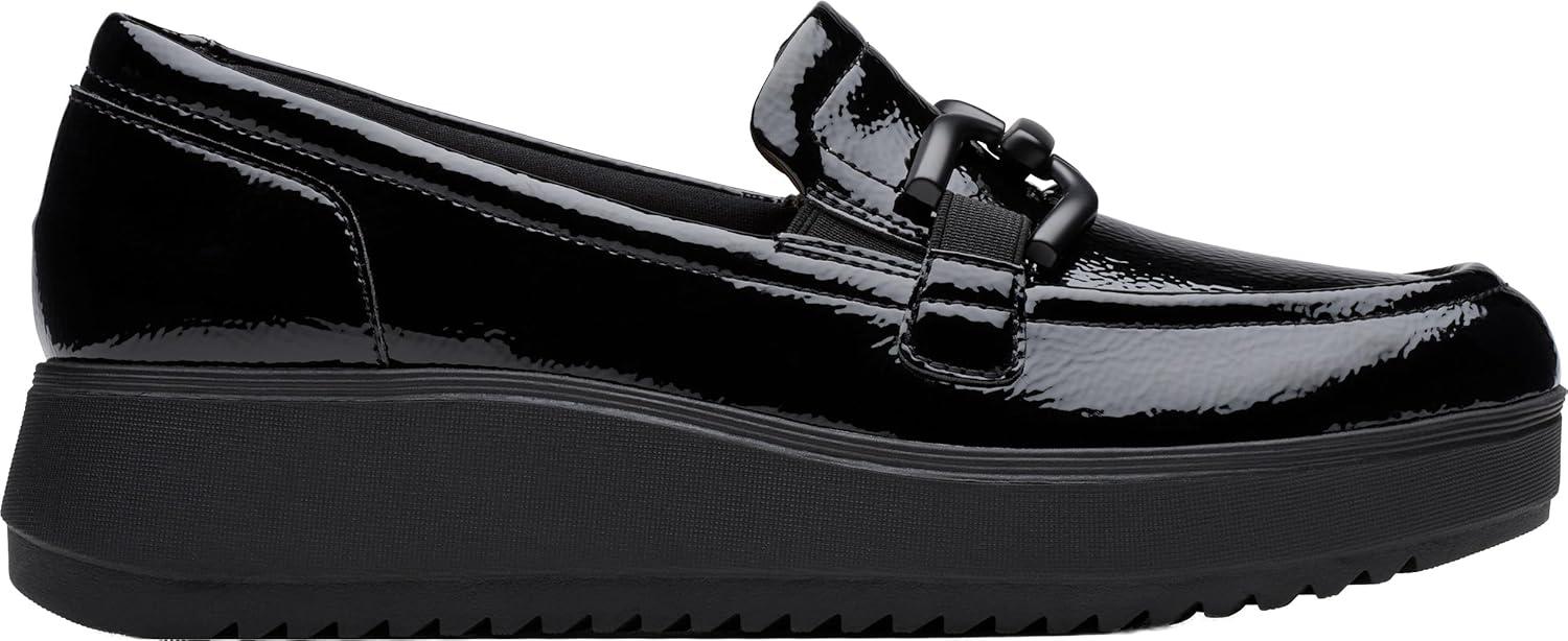 imageClarks Womens Zylah Top LoaferBlack Crinkle Patent Synthetic