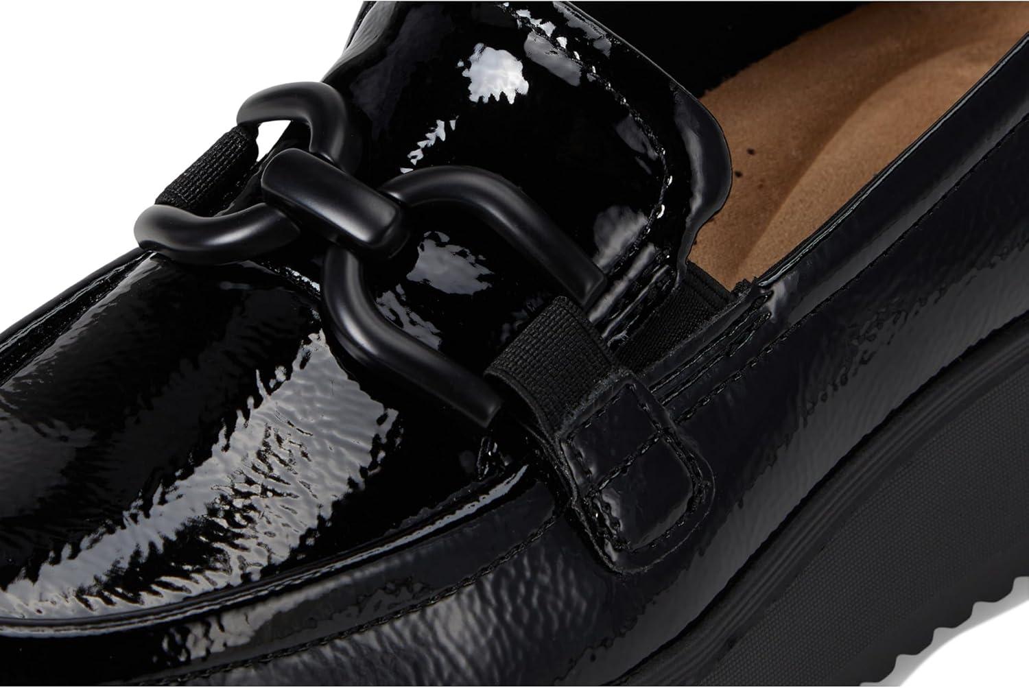 imageClarks Womens Zylah Top LoaferBlack Crinkle Patent Synthetic
