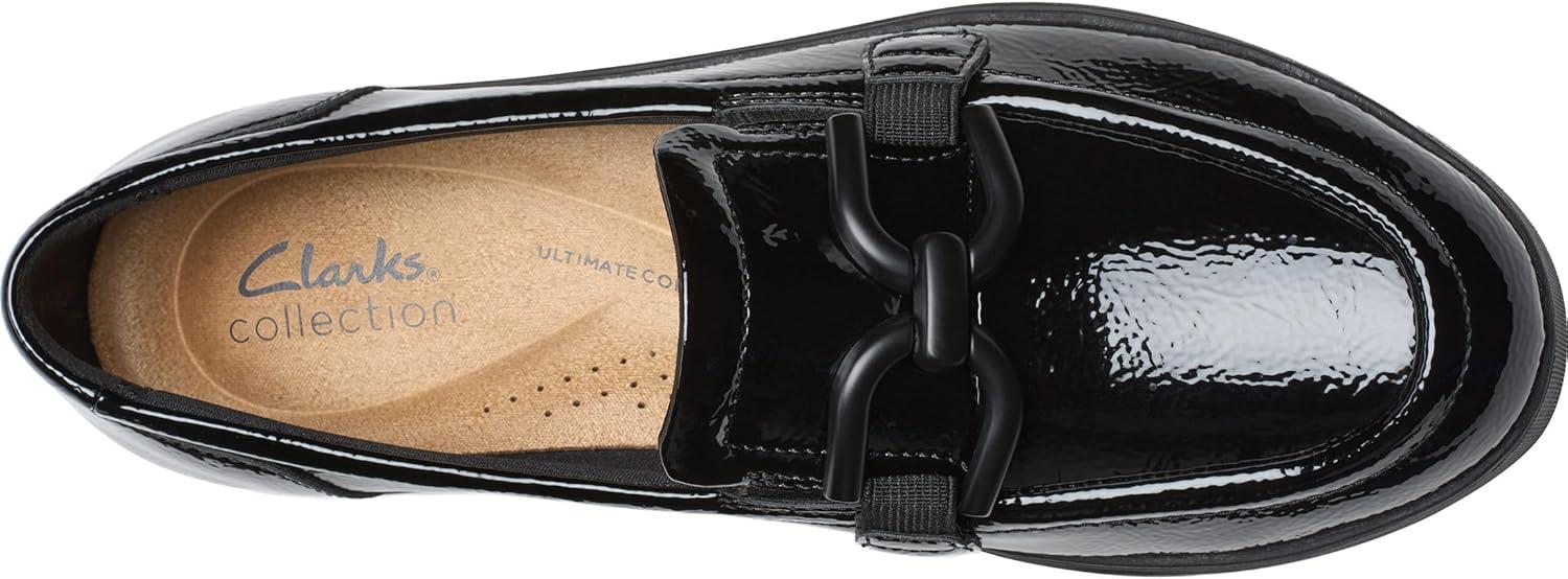 imageClarks Womens Zylah Top LoaferBlack Crinkle Patent Synthetic