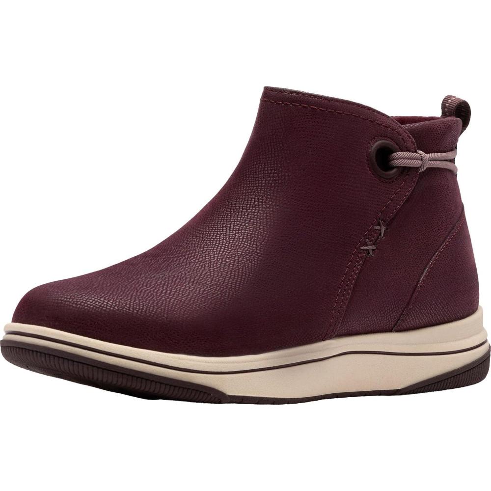 imageClarks Womens Breeze Derby CloudSteppers Lightweight Ankle BootiesMerlot Textile