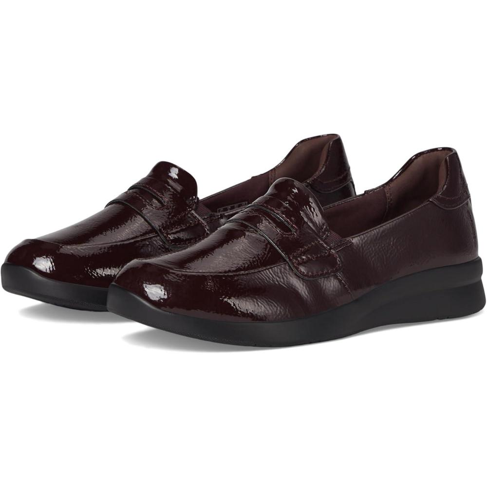 imageClarks Womens Ellowyn PennyWine Crinkle Patent Synthetic