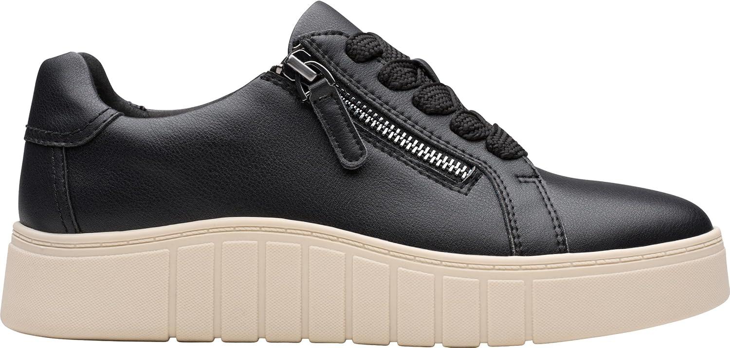 imageClarks Womens Mykah Joy Platform Fashion SneakerBlack Leather