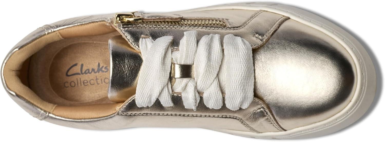 imageClarks Womens Mykah Joy Platform Fashion SneakerGold Leather